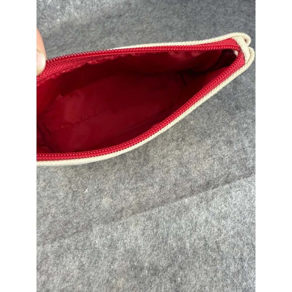 Shiseido Ginza Tokyo Makeup Cosmetic Bag Pouch‎ Zipper Red Canvas